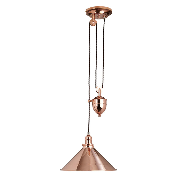 Elstead - PV/P CPR Provence 1 Light Rise and Fall Pendant - Polished Copper - Elstead - Sparks Warehouse