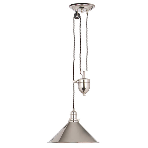 Elstead - PV/P PN Provence 1 Light Rise and Fall Pendant - Polished Nickel - Elstead - Sparks Warehouse