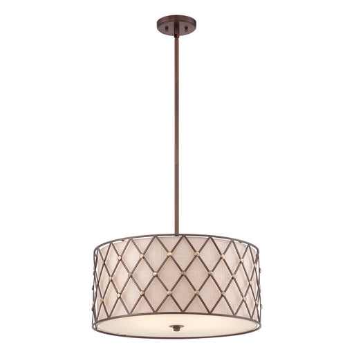 Elstead - QZ/BROWNLATT/P/L Brown Lattice 4 Light Large Pendant - Elstead - Sparks Warehouse
