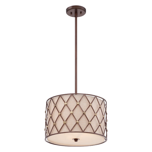 Elstead - QZ/BROWNLATT/P/M Brown Lattice 3 Light Medium Pendant - Elstead - Sparks Warehouse