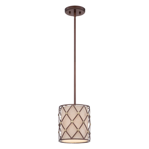 Elstead - QZ/BROWNLATT/P/S Brown Lattice 1 Light Mini Pendant - Elstead - Sparks Warehouse