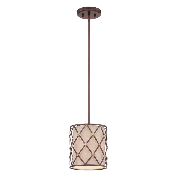 Elstead - QZ/BROWNLATT/P/S Brown Lattice 1 Light Mini Pendant - Elstead - Sparks Warehouse
