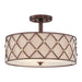Elstead - QZ/BROWNLATT/SF Brown Lattice 3 Light Semi-Flush - Elstead - Sparks Warehouse
