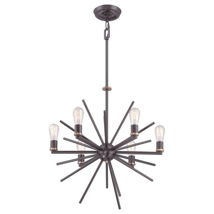 Elstead - QZ/CARNEGIE6 Uptown Carnegie 6 Light Chandelier - Western Bronze - Elstead - Sparks Warehouse