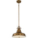 Elstead - QZ/EMERY/P/M WS Emery 1 Light Medium Pendant - Weathered Brass - Elstead - Sparks Warehouse