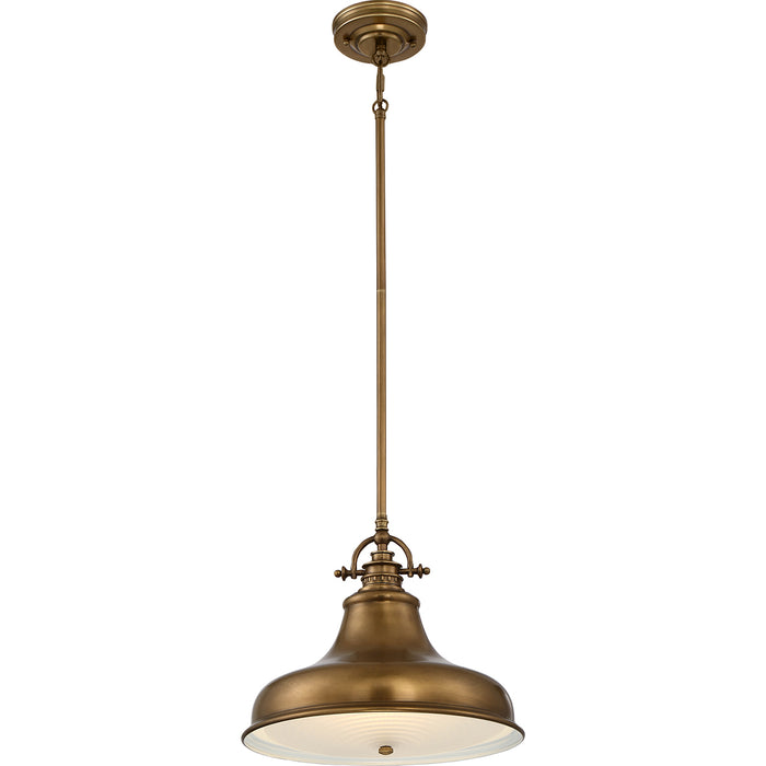 Elstead - QZ/EMERY/P/S WS Emery 1 Light Mini Pendant - Weathered Brass - Elstead - Sparks Warehouse