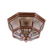 Elstead - QZ/NEWBURY/F AC Newbury 3 Light Flush Mount - Aged Copper - Elstead - Sparks Warehouse