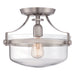 Elstead - QZ/PENNSTAT/F BN Penn Station 1 Light Semi Flush - Brushed Nickel - Elstead - Sparks Warehouse