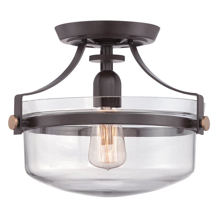 Elstead - QZ/PENNSTAT/F WT Penn Station 1 Light Semi Flush - Western Bronze - Elstead - Sparks Warehouse