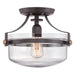 Elstead - QZ/PENNSTAT/F WT Penn Station 1 Light Semi Flush - Western Bronze - Elstead - Sparks Warehouse