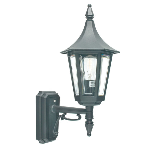 Elstead - R1 BLACK Rimini 1 Light Up Wall Lantern - Elstead - Sparks Warehouse