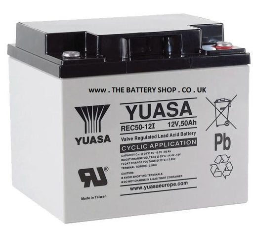 REC50-12 Yuasa 12v 50Ah Cyclic Battery Yuasa REC Batteries The Lamp Company - Easy Control Gear