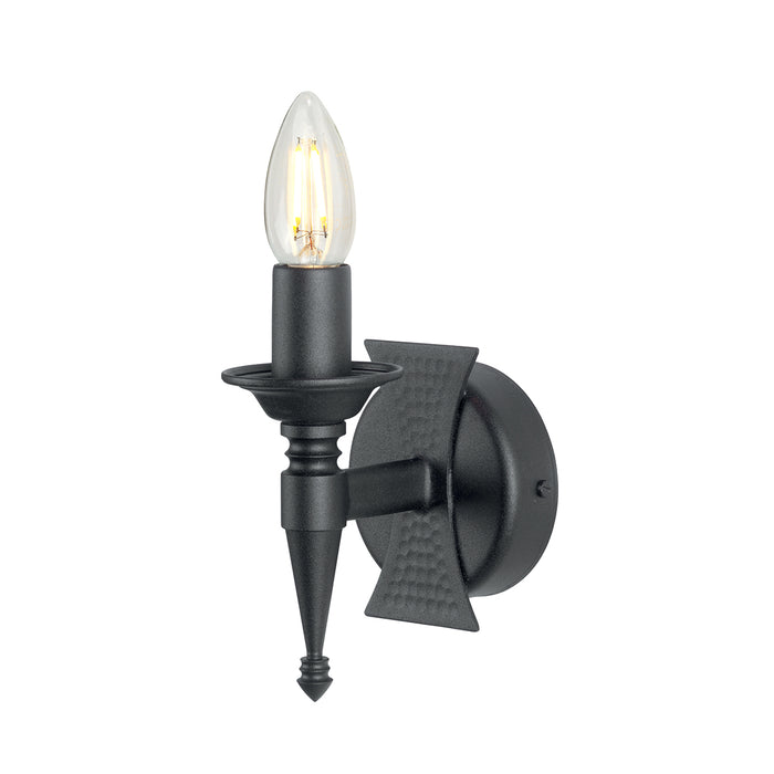 Elstead - SAX1 BLK Saxon 1 Light Wall Light - Black - Elstead - Sparks Warehouse