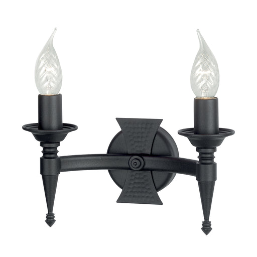 Elstead - SAX2 BLK Saxon 2 Light Wall Light - Black - Elstead - Sparks Warehouse