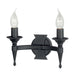 Elstead - SAX2 BLK Saxon 2 Light Wall Light - Black - Elstead - Sparks Warehouse