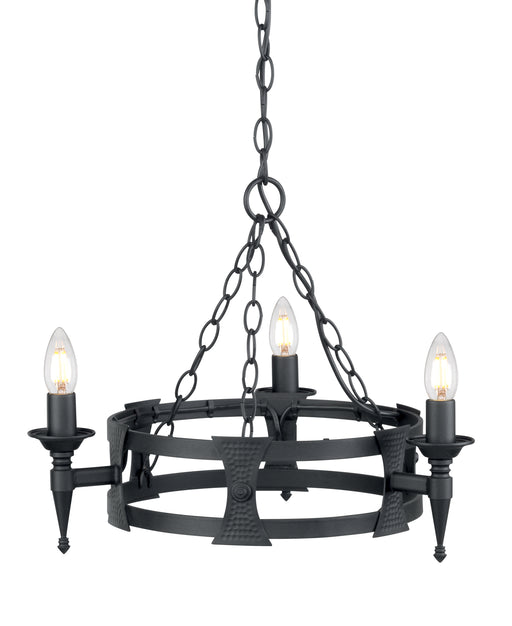 Elstead - SAX3 BLK Saxon 3 Light Chandelier - Black - Elstead - Sparks Warehouse