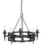 Elstead - SAX5 BLK Saxon 5 Light Chandelier - Black - Elstead - Sparks Warehouse