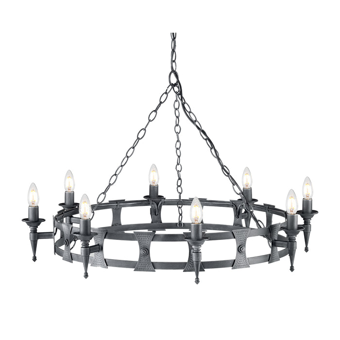 Elstead - SAX8 BLK/SIL Saxon 8 Light Chandelier - Black/Silver - Elstead - Sparks Warehouse