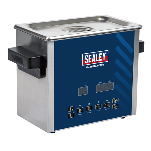 Sealey SCT03 - Ultrasonic Parts Cleaning Tank 3L Garage & Workshop Sealey - Sparks Warehouse