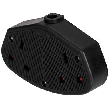 Selectric 8828RB 2 Gang 13 Amp Heavy Duty Trailing Socket – Unswitched – Black Trailing Sockets Selectric - Sparks Warehouse