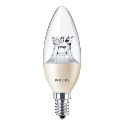 Philips MASTER LEDcandle E14 Crown Clear 5.5W 470lm - 822-827 Dim To Warm | Dimmable