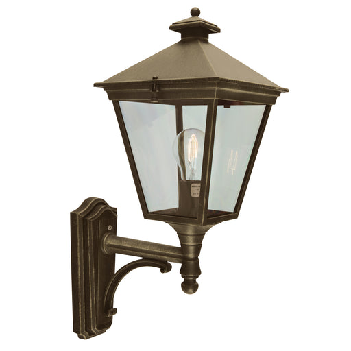 Elstead - T1 BLK/GOLD Turin 1 Light Up Wall Lantern - Black/Gold - Elstead - Sparks Warehouse