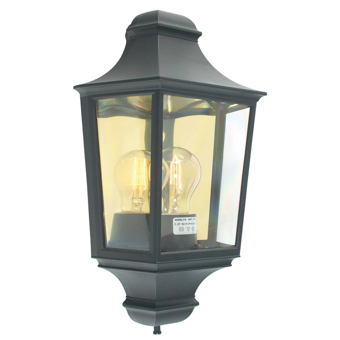 Elstead - T9 BLACK Turin 1 Light Half Lantern - Black - Elstead - Sparks Warehouse