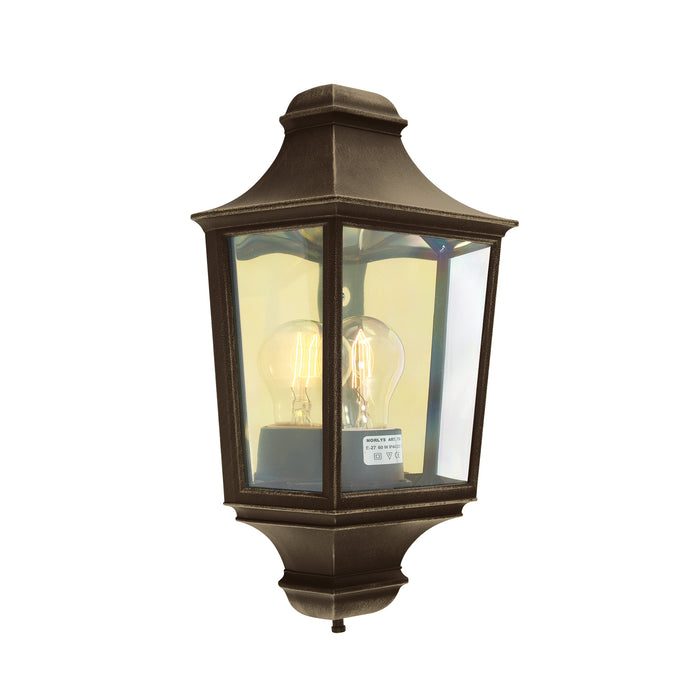 Elstead - T9 BLK/GOLD Turin 1 Light Half Lantern - Black/Gold - Elstead - Sparks Warehouse
