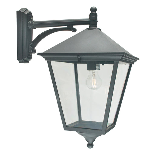 Elstead - TG2 BLACK Turin 1 Light Grande Down Wall Lantern - Black - Elstead - Sparks Warehouse