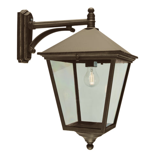 Elstead - TG2 BLK/GOLD Turin 1 Light Grande Down Wall Lantern - Black/Gold - Elstead - Sparks Warehouse