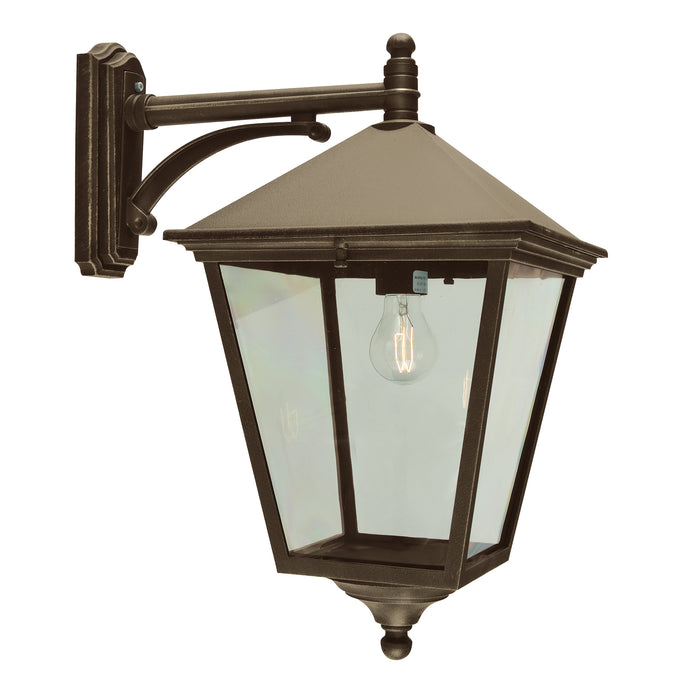 Elstead - TG2 BLK/GOLD Turin 1 Light Grande Down Wall Lantern - Black/Gold - Elstead - Sparks Warehouse