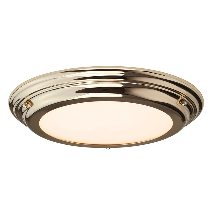 Elstead - WELLAND/F PB Welland 1 Light Flush Light - Polished Brass - Elstead - Sparks Warehouse