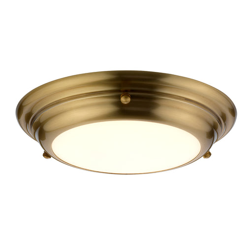 Elstead - WELLAND/F/S AB Welland 1 Light Mini LED Flush Light - Aged Brass - Elstead - Sparks Warehouse