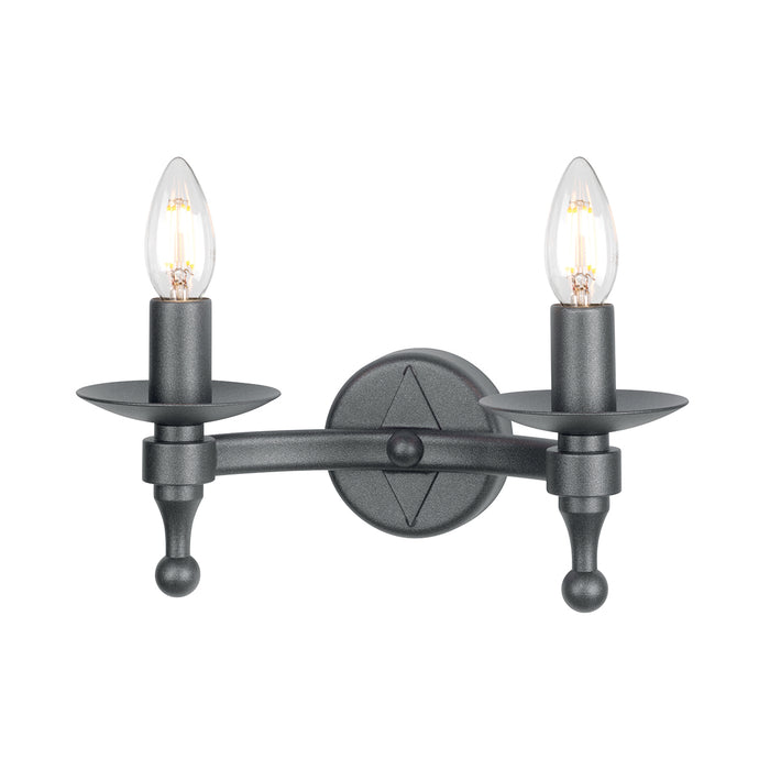 Elstead - WR2 GRAPHITE Warwick 2 Light Wall Light - Elstead - Sparks Warehouse