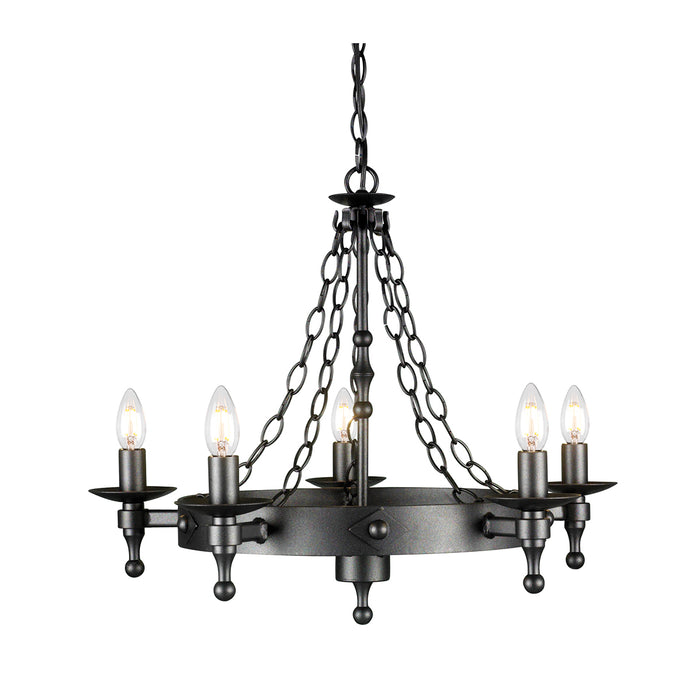 Elstead - WR5 GRAPHITE Warwick 5 Light Chandelier - Elstead - Sparks Warehouse