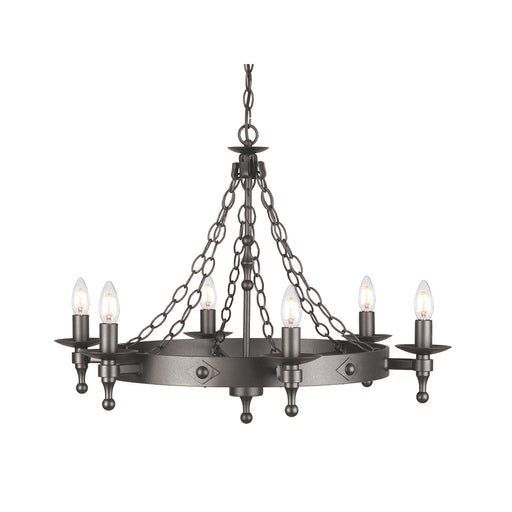 Elstead - WR6 GRAPHITE Warwick 6 Light Chandelier - Elstead - Sparks Warehouse