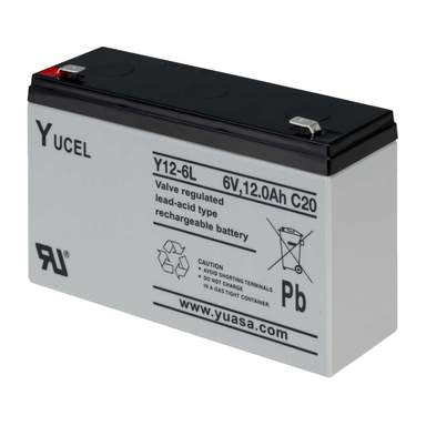 YUASA Y12-6L - BATTERY, LEAD ACID 6V 12AH, YUCEL Batteries YUASA - Sparks Warehouse